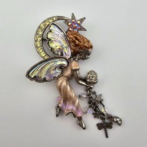 Kirks Folly Fairy Brooch - Moon and Stars